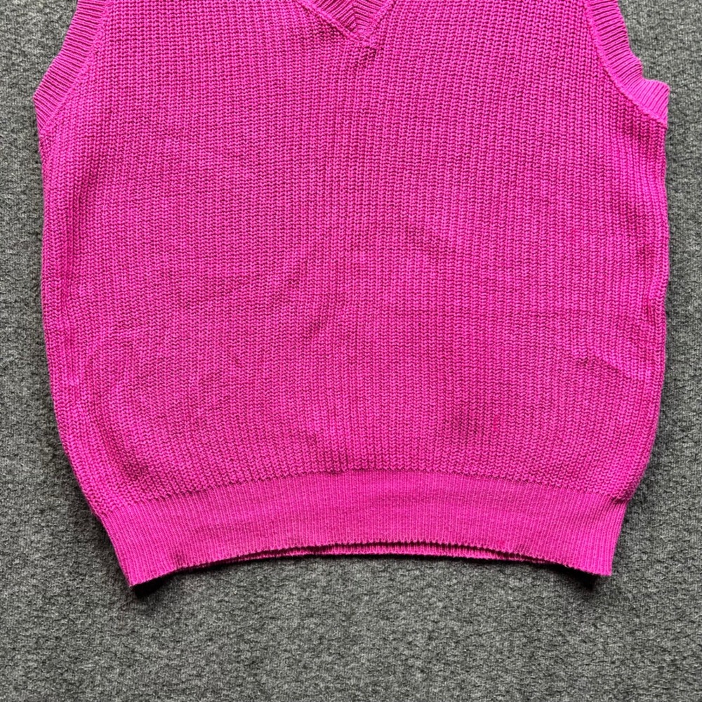 Vintage Gap Sweater Vest Womens Medium Pink 100% Cotton Shaker Knit Union USA - Picture 3 of 12